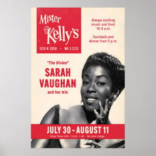 Affiche de jazz de Sarah Vaughan - En concert à Mi