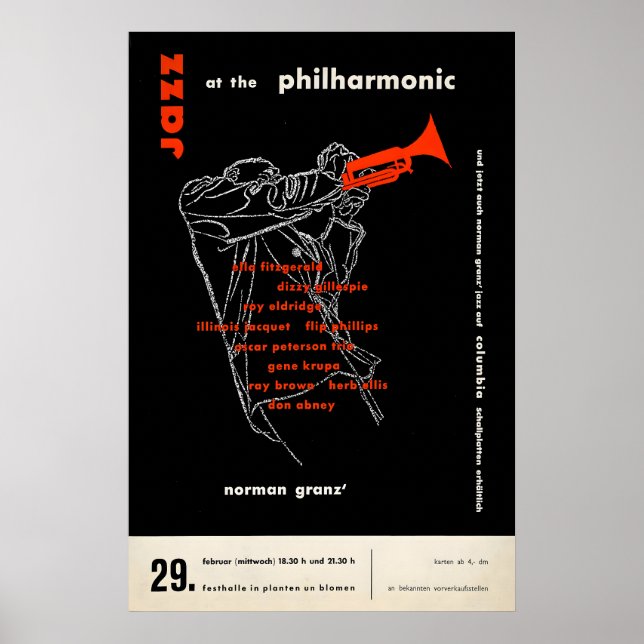 Affiche de jazz d'Ella Fitzgerald - Dizzy Gillespi (Devant)