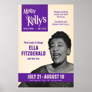 Affiche de jazz d'Ella Fitzgerald - En concert à M