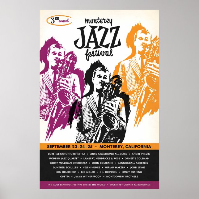 Affiche de jazz du festival de jazz de Monterey 19 (Devant)