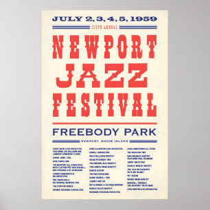 Affiche de jazz du festival de Newport 1959 - Rhod
