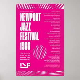 Affiche de jazz du festival de Newport 1966 - Rhod