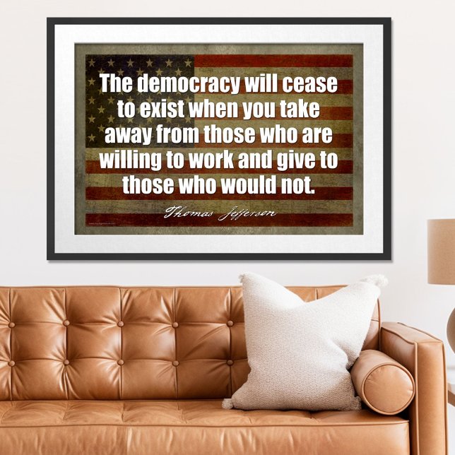 Affiche de Jefferson : La démocratie cessera (Patriotic Poster)