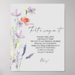 Affiche de jeu Boho Floral printemps met un anneau