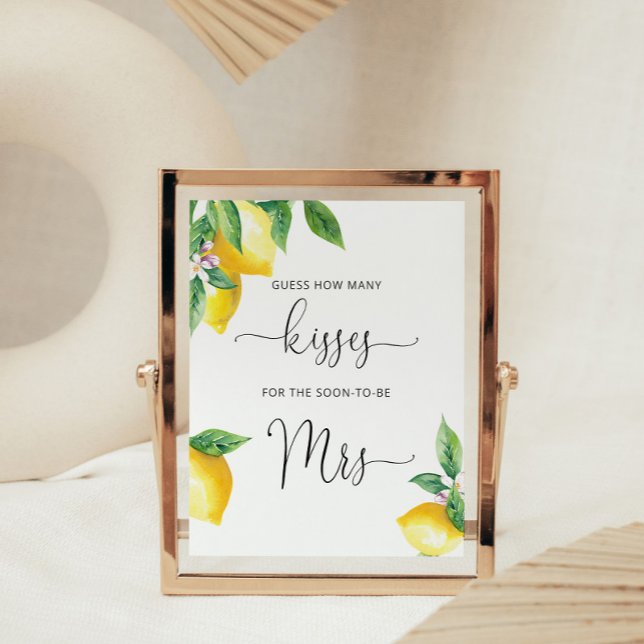 Affiche de jeu de baby shower combien de baisers a (Créateur téléchargé)