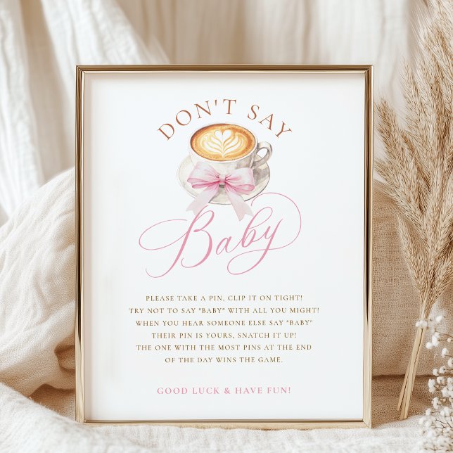 Affiche de jeu de Baby Shower élégante avec un nœu (Créateur téléchargé)