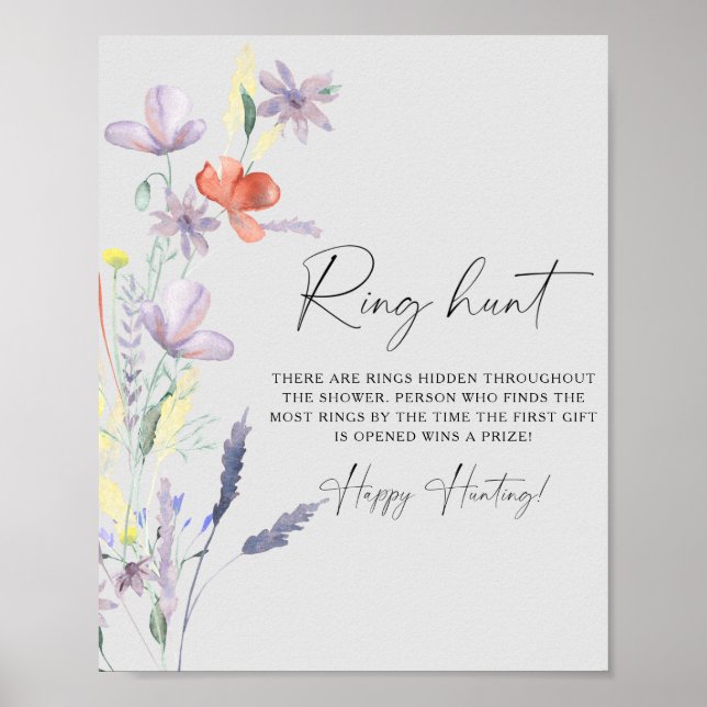 Affiche de jeu de chasse à l'anneau de fleurs sauv (Devant)