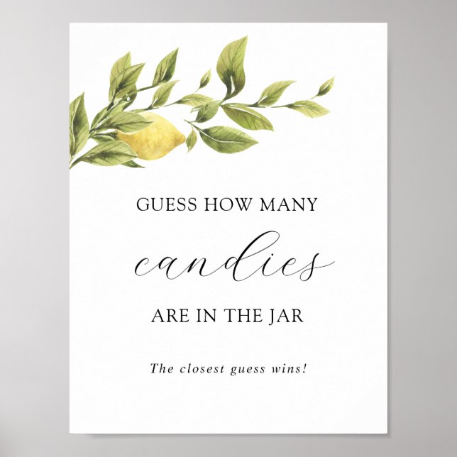 Affiche de jeu de douche pour deviner combien il y (Devant)