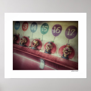 Affiche de jeu d'eau de clown de foire comtale