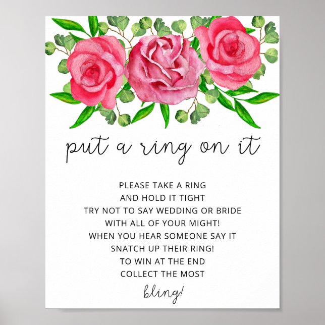 Affiche de jeu Floral blush mettez un anneau dessu (Devant)