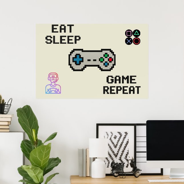 Affiche de jeu – Impression sur toile pour chambre (Bureau à domicile)