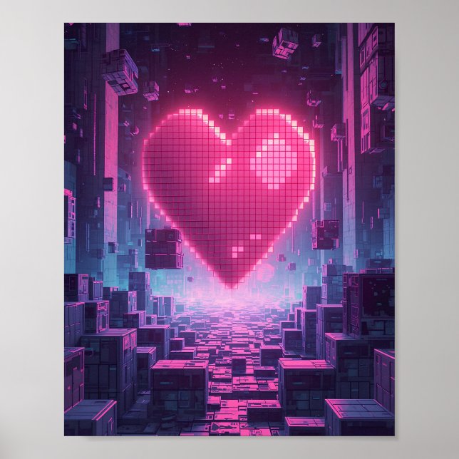 Affiche de jeu Pixel Heart Neon City — Affiche de  (Devant)