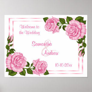 Affiche De jolis bouquets de coin roses pour le mariage