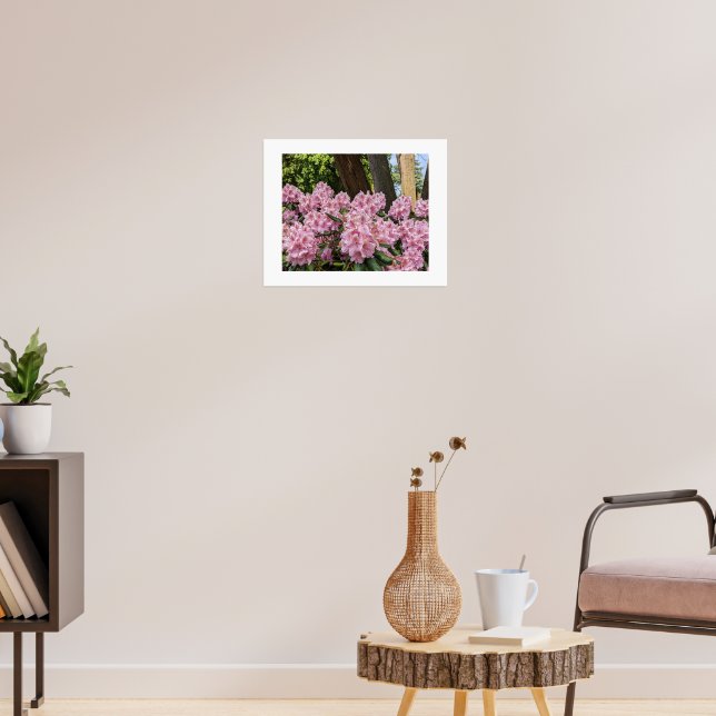Affiche De jolis rhododendrons roses floraux (Salon 3)
