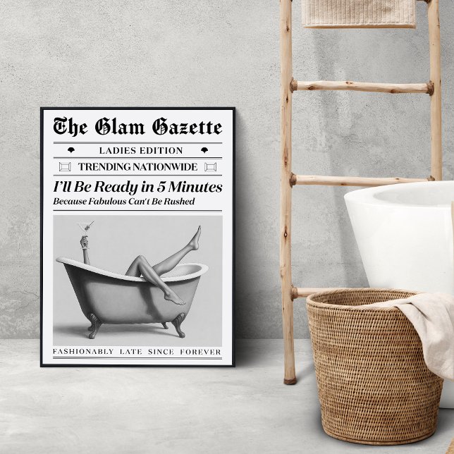 Affiche de journal pour salle de bain glamour | Fa (Créateur téléchargé)