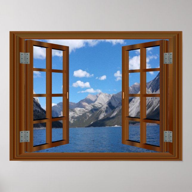 Affiche de Joyful Mountain Lake Window Frame (Devant)