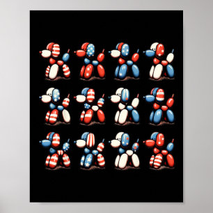 Affiche De Juillet Fête Patriotique Balloon Chien Hommes F