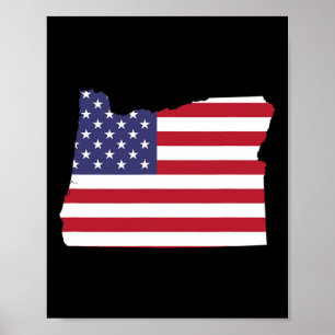 Affiche De Juillet Oregon State American Flag Party