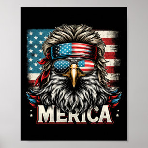 Affiche De Juillet Patriotic Funny Eagle Juillet 4 Usa Mer