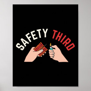 Affiche De Juillet Patriotique Fireworks Safety Troisième