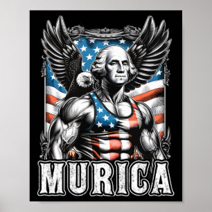 Affiche De Juillet Patriotique Funny George Washington Jui