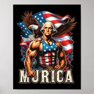 Affiche De Juillet Patriotique Funny George Washington Jui