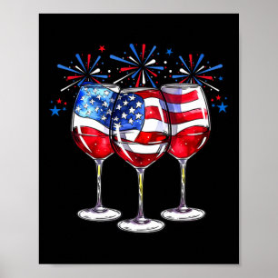 Affiche De Juillet Vins Gilles Patriotique Rouge Bleu Bleu