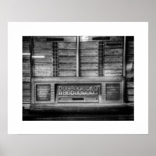 Affiche de jukebox noir et blanc