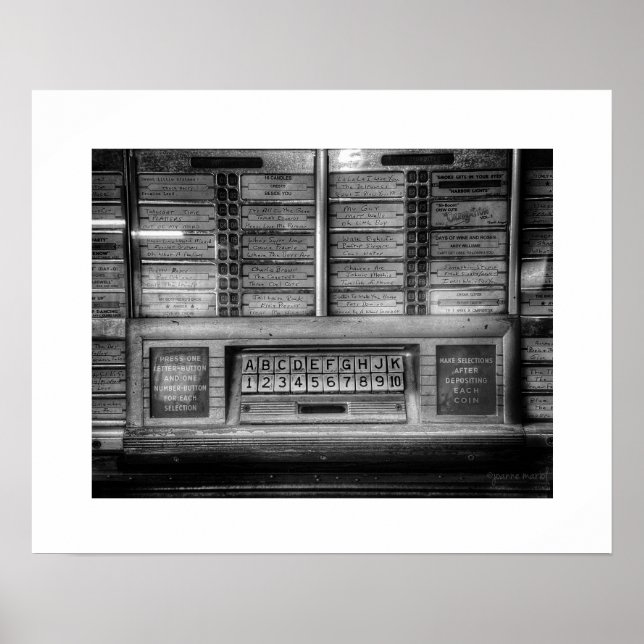 Affiche de jukebox noir et blanc (Devant)