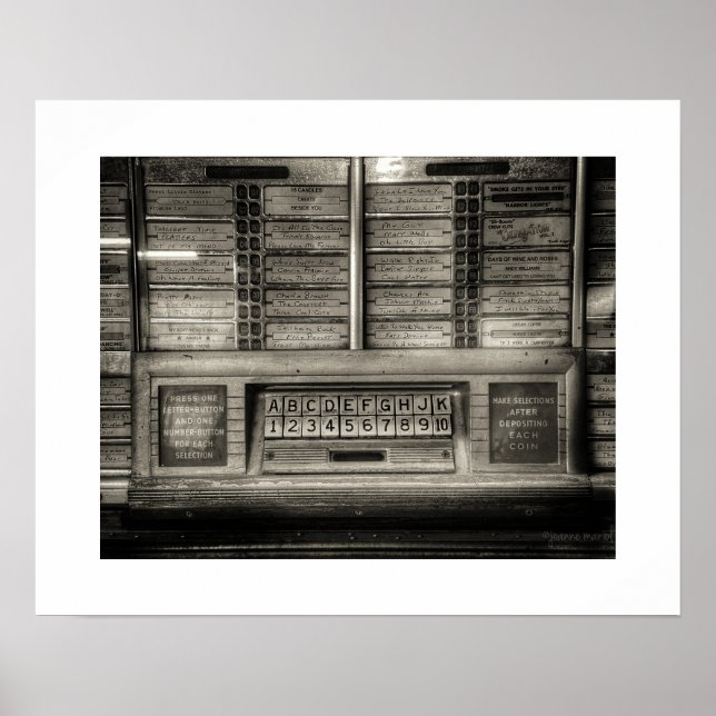 Affiche de jukebox sépia (Devant)