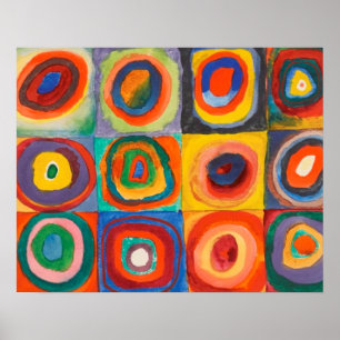 Affiche de Kandinsky Carrés Cercles Concentriques