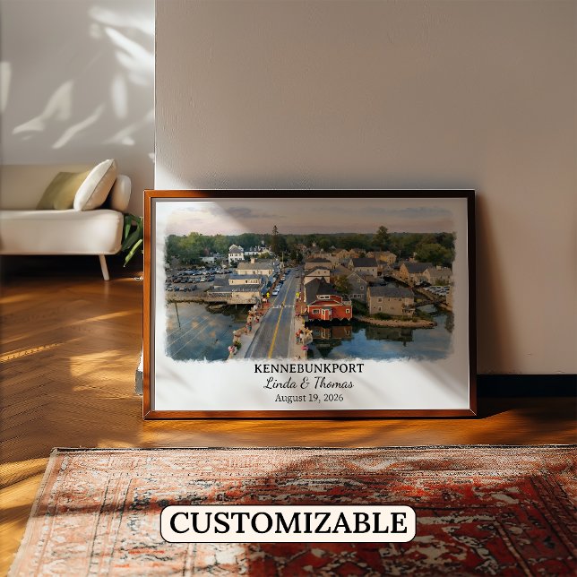 Affiche de Kennebunkport Maine, Aquarelle, Sur mes (Créateur téléchargé)