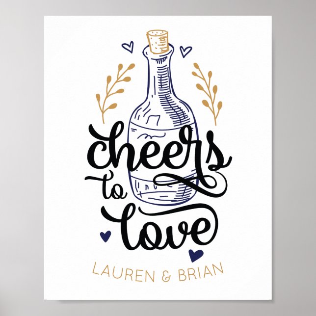 Affiche de la Baby Shower de Mariage 'Cheers to Lo (Devant)