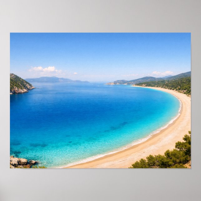 Affiche de la baie océanique de la côte méditerran (Devant)