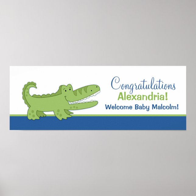 Affiche de la bannière Alligator Imprimer - bleu/v (Devant)