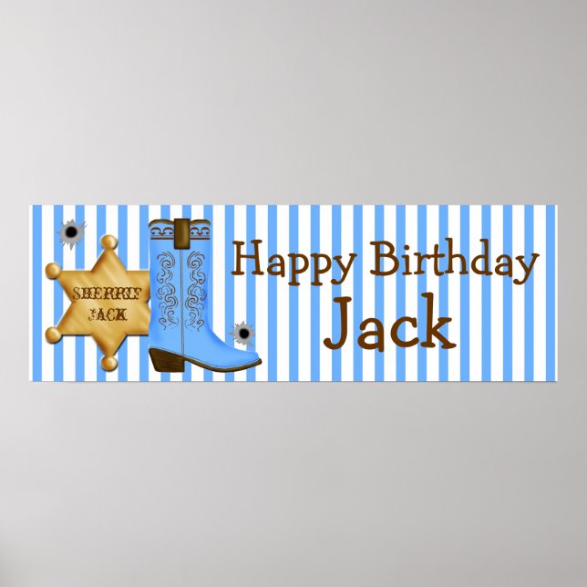 Affiche de la bannière Cowboy Wild West (Devant)