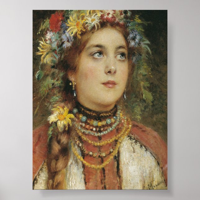 Affiche de la beauté russe en couronne d'été (Devant)