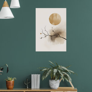 Affiche de la branche d'encre japonaise Art mura