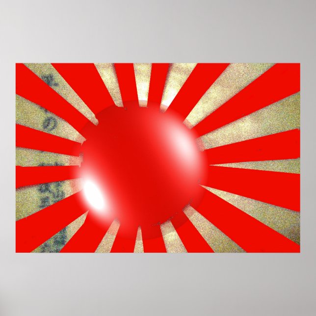 Affiche de la bulle du drapeau japonais (Devant)