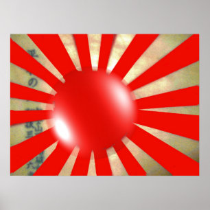 Affiche de la bulle du drapeau japonais
