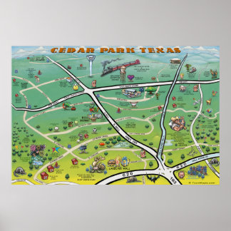 Affiche de la carte de Cedar Park