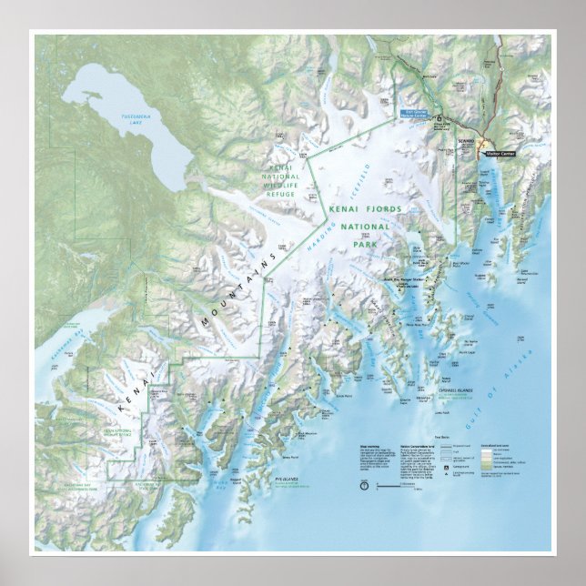 Affiche de la carte de Kenai Fjords (Devant)