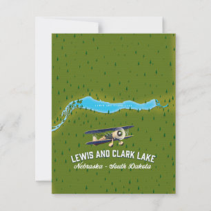 affiche de la carte de lewis et clark Lake.