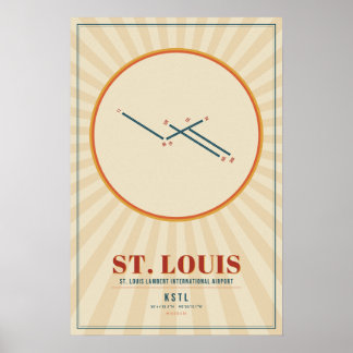 Affiche de la carte des pistes de l'aéroport STL d