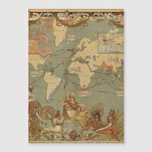 Affiche de la carte du monde de l'Empire britanniq