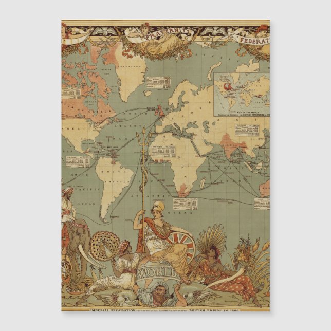 Affiche de la carte du monde de l'Empire britanniq (Devant)