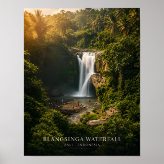 Affiche de la cascade de Blangsinga à Bali