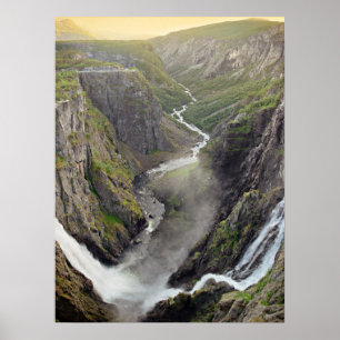 Affiche de la cascade de Voringsfossen en Norvège