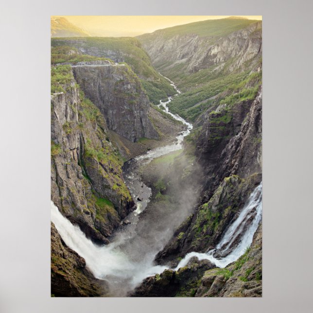 Affiche de la cascade de Voringsfossen en Norvège (Devant)