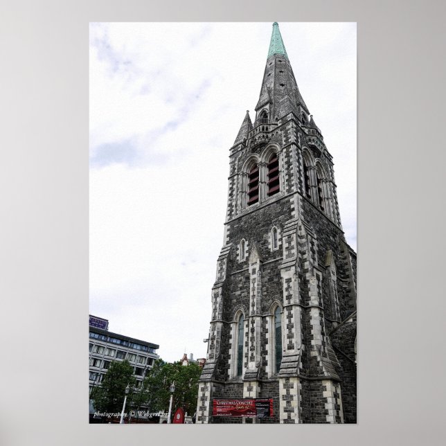 Affiche de la cathédrale de ChristChurch, Nouvelle (Devant)